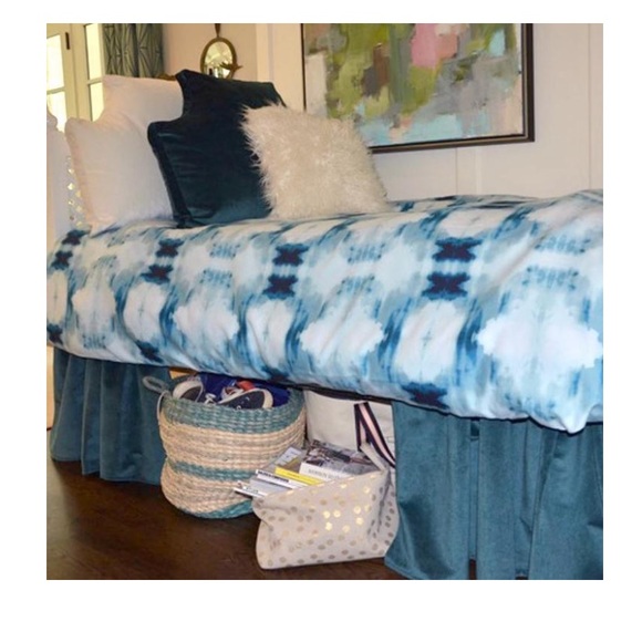 Gray Velvet Bed Skirt - Picture 2 of 3